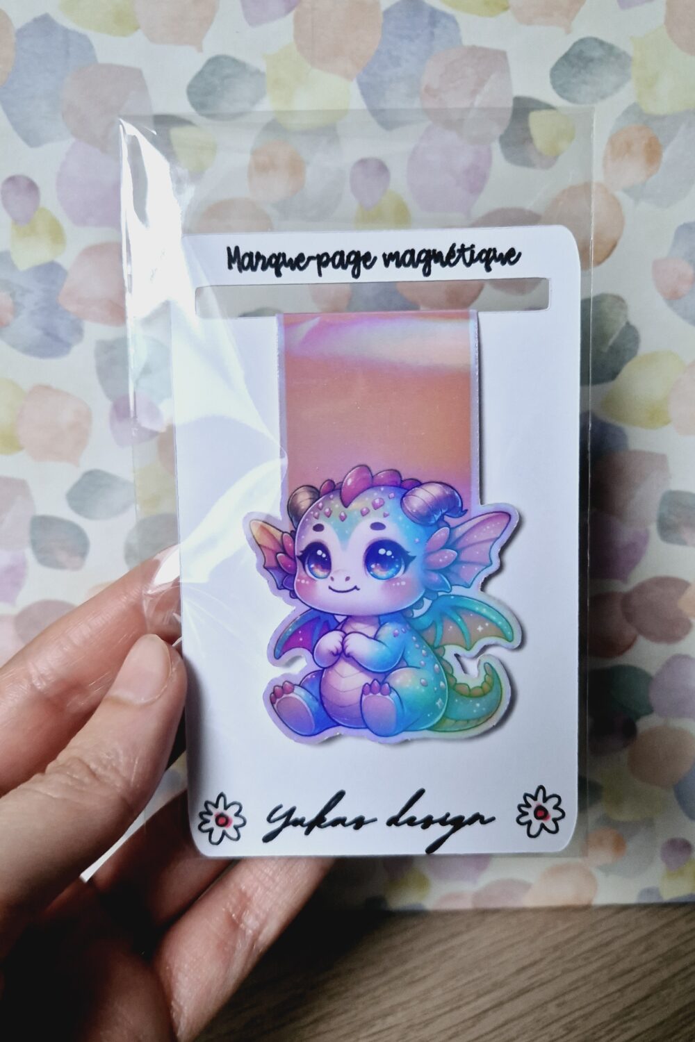 marque-page dragon rose